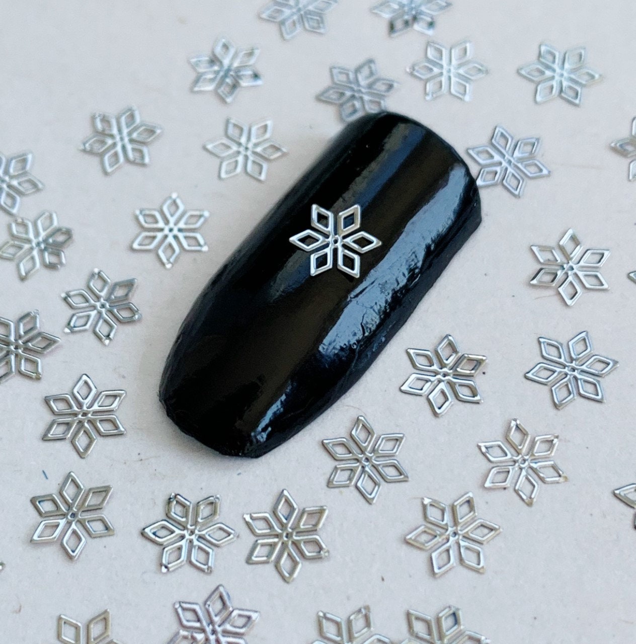 Silver Metal Christmas Snowflake Nail Decals Nail Charm Resin | Etsy
