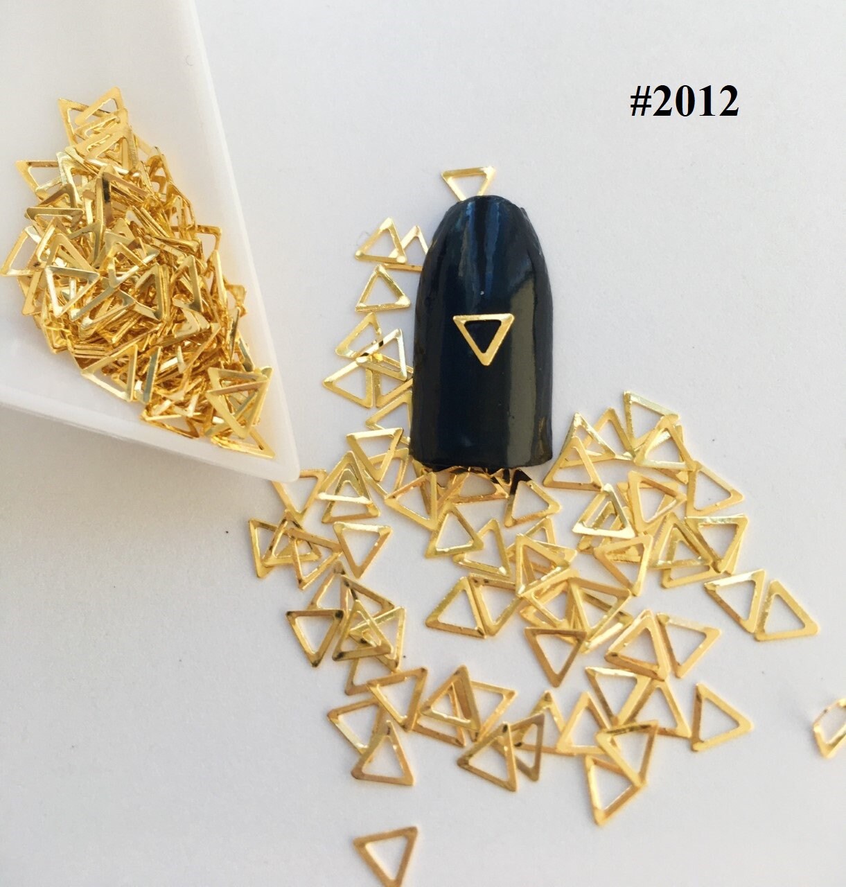 Nail Art Charm Resin Supplies Cute Kawaii Nail Triangles Tiny Gold Triangles Cabochons Nail Decals 10/20/50 Pieces #2012 Resin add-on