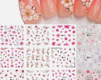 Sakura Blossom Nail Art Stickers: Water Transfer Decals