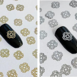 Gold/Silver Metal Floral Nail Art Charms: DIY Manicure Tool