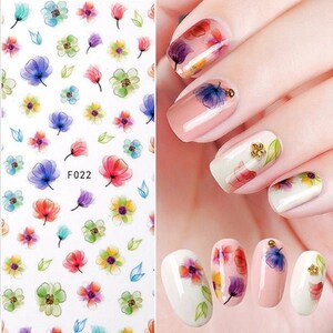 Nail Art Decals Self-adhesive Stickers Spring Summer Pastel Pretty ...