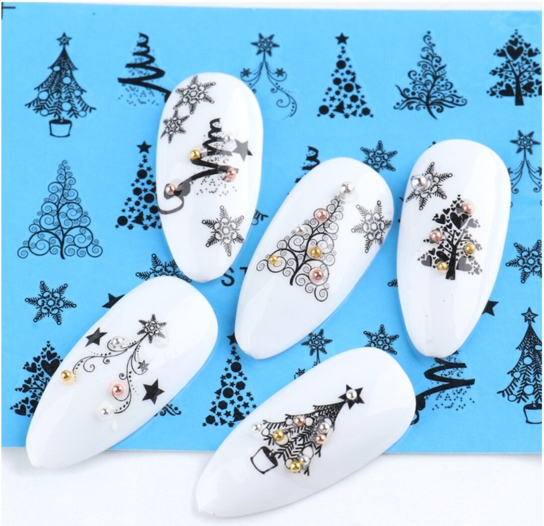 Nail Art Water Decals Transfer Water Christmas Design - Etsy