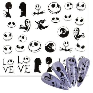 Nail Art Water Decals Transfer Halloween Skull Ghost Nail Designs Stickers DIY Nail Designs Transfer Nail Wraps #3641