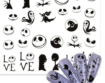 Halloween Nail Art Water Decals: Skull & Ghost DIY Nail Designs