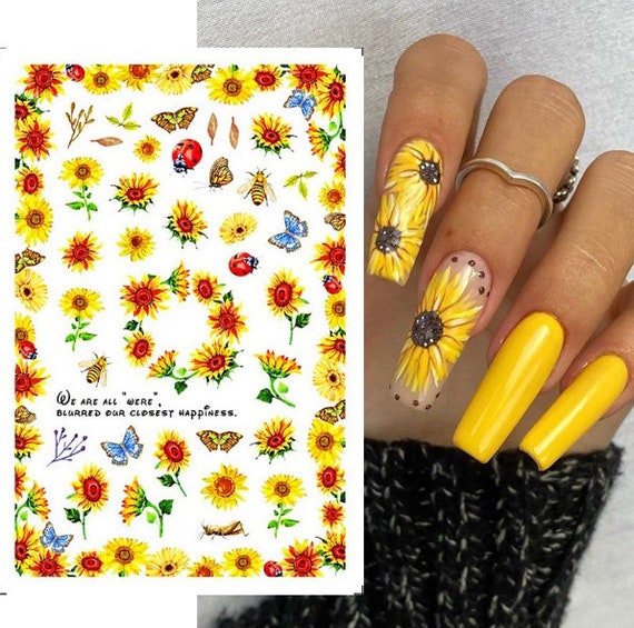 How to Draw Sunflower on Nail Acrylic | TikTok
