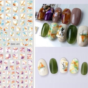 Nail Art Water Decals Stickers Transfers Nail Art Strip Mural Stained Glass Ombre Stickers Nail Designs Transfer (DS491)