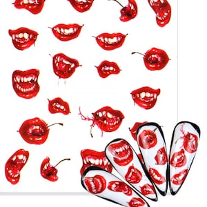Nail Art Water Decals Transfer Halloween Blood Scars Month Nail Designs Stickers DIY Nail Designs Transfer Nail Wraps