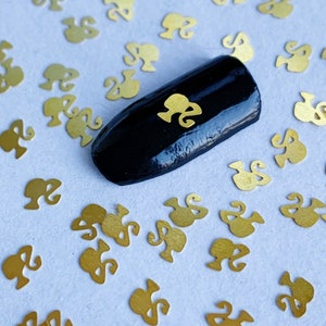 Gold Girl Head Nail Charms: Retro Metal Slice Decals (10/20/50 Pcs)