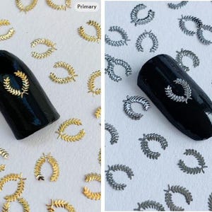 Gold/Silver Laurel Wreath Nail Decals: Retro Manicure Tool