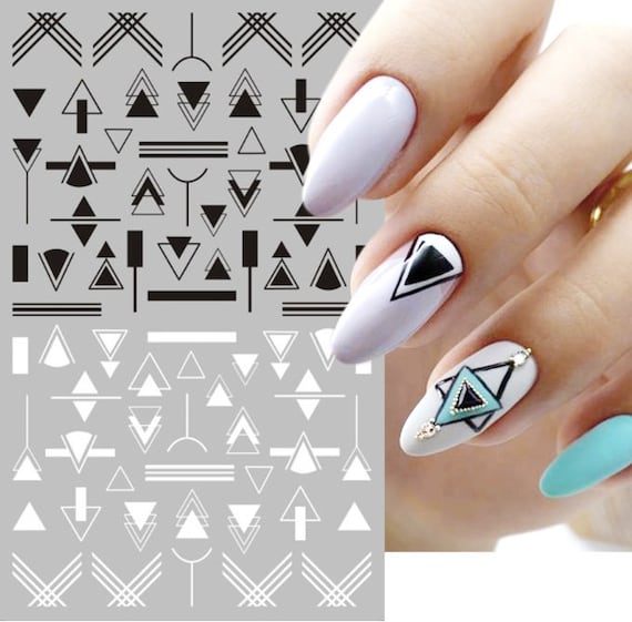 Triangular Nails Pattern Stamp Black Triangle Nails