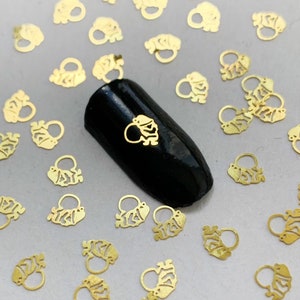 Gold Santa Claus Nail Charms: Metal Christmas Nail Art (10/20/50 Pcs)