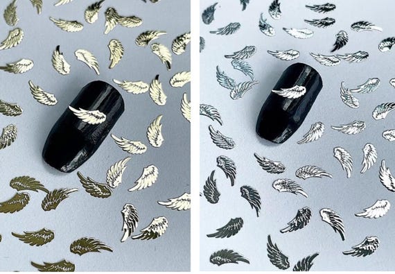 Gold/Silver Metal Angel Wings: 3D Nail Charms, DIY Manicure (10/20/50 Pcs