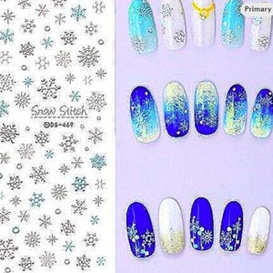 Nail Art Water Decals Stickers Transfers Nail Art Winter Snow Snowflake Frosty Christmas Flake Stickers Nail Designs Transfer (DS469)