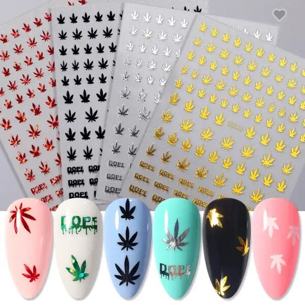Weed Nail Decals - Etsy