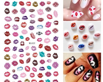 3D Kiss Nail Stickers: Valentine's Day Self-Adhesive Nail Art