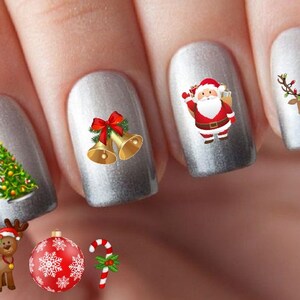 Christmas Decals Nail Stickers, Water Slide Nail Decals, Nail Tattoos Nail Art Water Decals Nail Transfer Sticker Nail Wraps