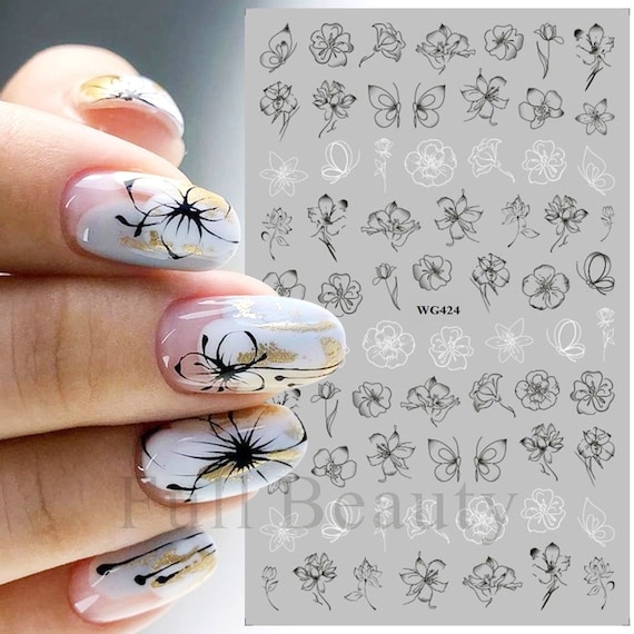 Flower Leaves Water Decals Stickers For Nail Art Decoration | Nail stickers  designs, Tape nail art, Nail art hacks