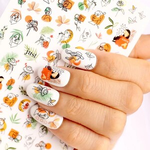 Adesivos de Nail Art Boho Face Graffiti: Adesivos 3D Autoadesivos #653