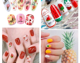 3D Watermelon Nail Art Stickers: Tropical Fruit DIY Decals