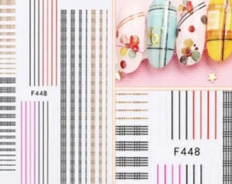 Self-Adhesive Nail Art Decals: Abstract Geometric Water Effect