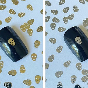 Gold/Silver Skull Nail Art Decals: 3D Metallic Charms (10/20/50 Pcs