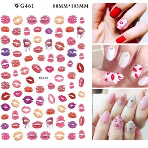3D Kiss Nail Stickers: Valentine&#39;s Day Romantic Nail Decals