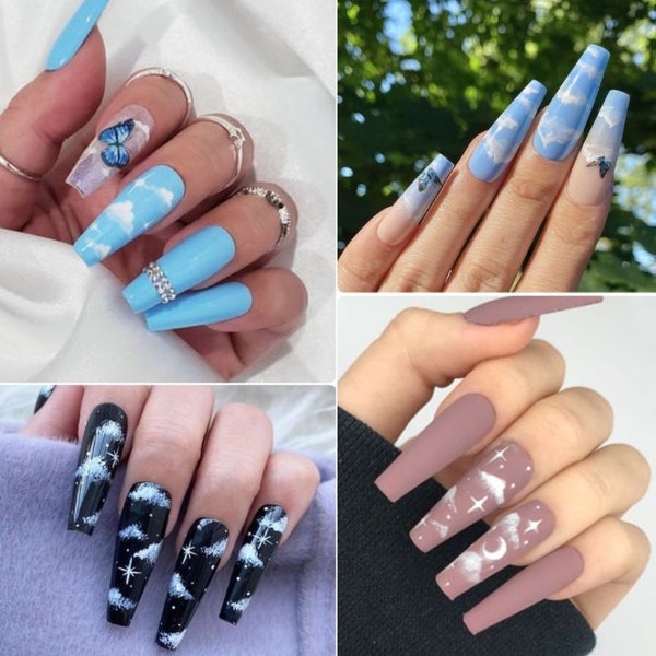 Nail Stickers Moon Etsy