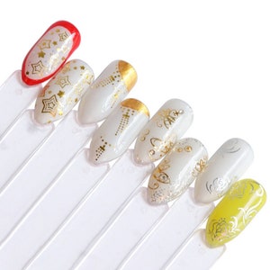 Nail Art Water Decals Transfers Gold Stars Water Transfer Sliders for Nail Art Manicure Wraps Tools Diy Art Decorations #Y043