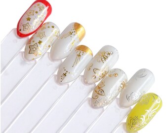 Gold Star Nail Art Water Decals - DIY Manicure Wraps