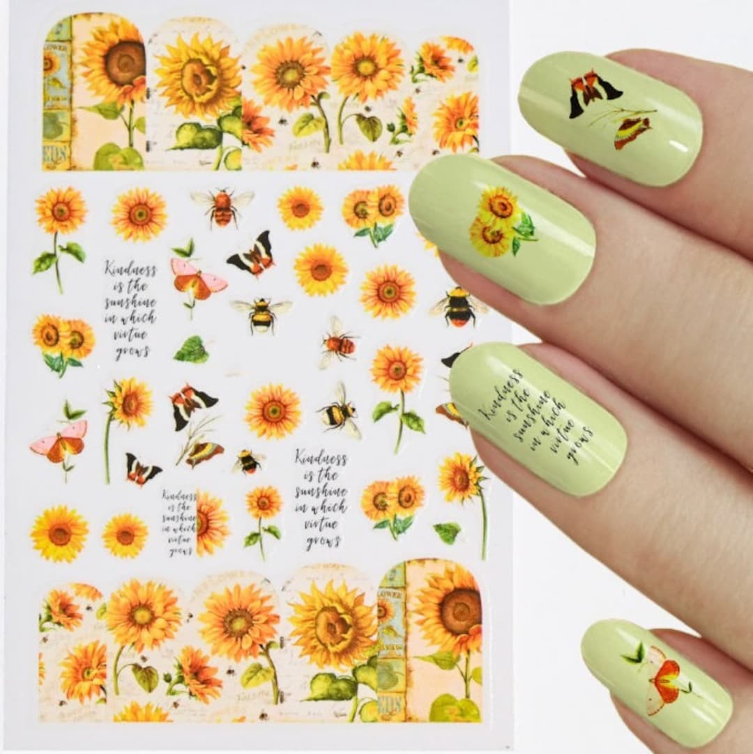 Sunflower Nail Art Stickers Water Transfer Nail Decals Floral Flower Nail  Art Supplies Small Daisy Flowers Designs Nail Water Decals Spring Nail Art  Accessories for Women Girls Nail Decor (12 Sheets)