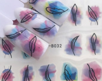 Autumn Leaf Nail Art Water Decals: DIY Nail Decorations (B032)