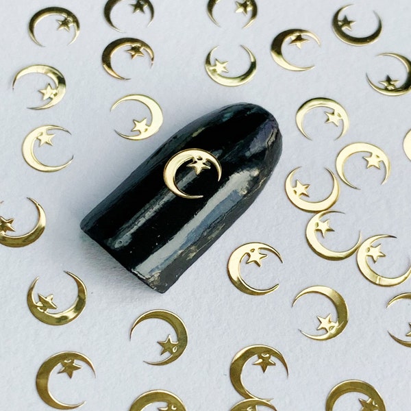 Moon Nail Decals Etsy