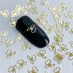 Gold Cherry Nail Charms: 3D Metal Nail Art Decals