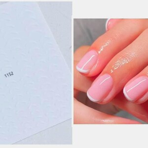 White French Smile Line Half Moon Nail Art Stickers Self-Adhesive Curve Stripe DIY Nail Decals #1152WH