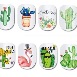 Nail Art Decals Transfers Water Transfer Stickers Floral Tattoos Stickers Summer Flamingo Holidays Flamingos Palm Tree Leaves Cactus Floral