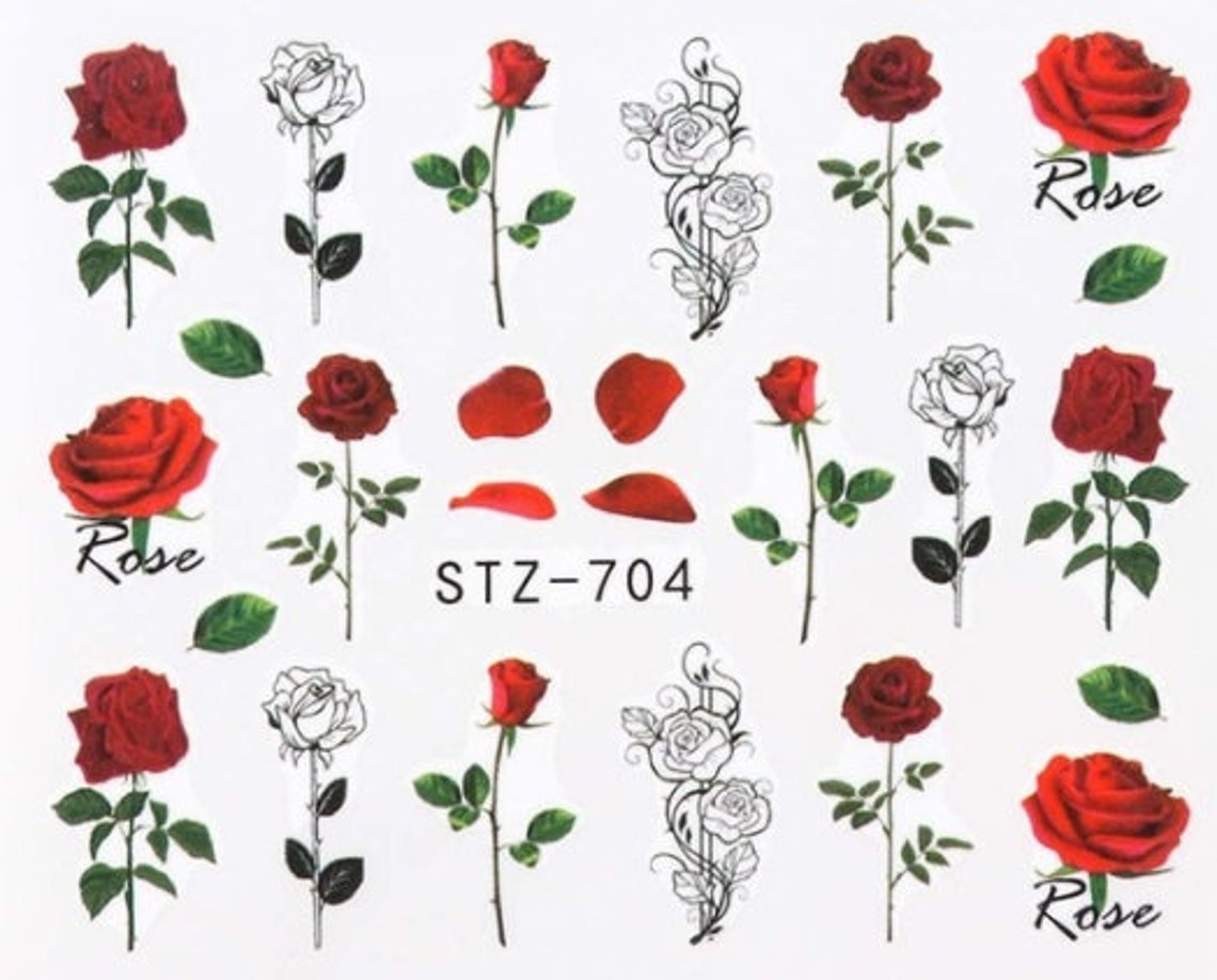 Nail Art Water Decals Nail Stickers Nail Art Floral Stickers Etsy