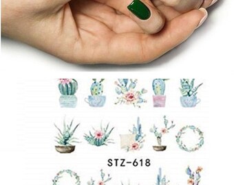 Nail Art Water Decals Stickers – Summer Festival Boho Retro Hearts, X146, Multicolored