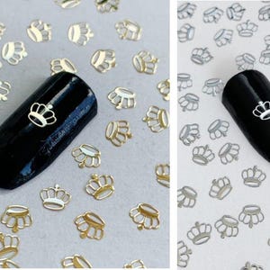 Gold/Silver Crown Nail Charms: 3D Metal Manicure Tool (10/20/50 Pieces)