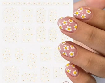 Daisy Flower 3D Nail Stickers: DIY Nail Art Decals