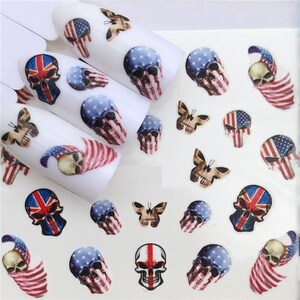 Nail Art Water Transfer Decals / Nail Art Designs Transfer / Halloween Skull Voodoo Girl (193-204)