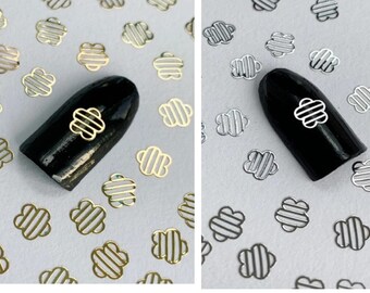 Hollow Flower Nail Charms: Gold/Silver Metal Nail Art - 10/20/50pcs
