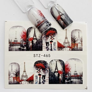 Eiffel Tower Nail Art Water Decals: Paris Holiday Stickers