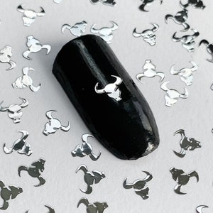 Silver Zodiac Nail Decals: 3D Metal Manicure Tool
