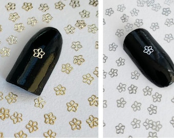 Gold/Silver Metal Flower Nail Art Charms: DIY Manicure (10/20/50 Pcs)