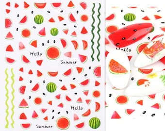 Fruit Nail Art Stickers: Summer Watermelon Decals
