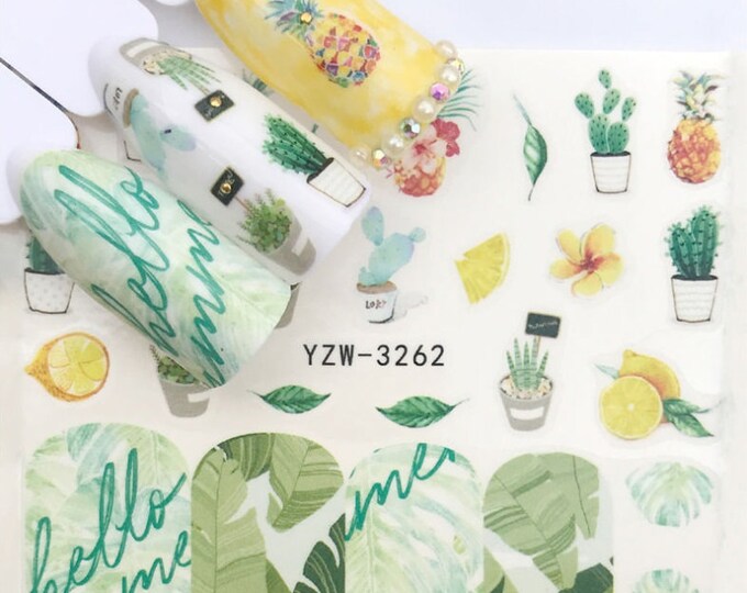 Stickers à Eau Pour Ongles – Motif Chat Doré, Décalcomanies Nail Art (Modèle Y 063)