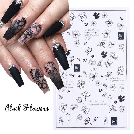 Black nail stickers discount