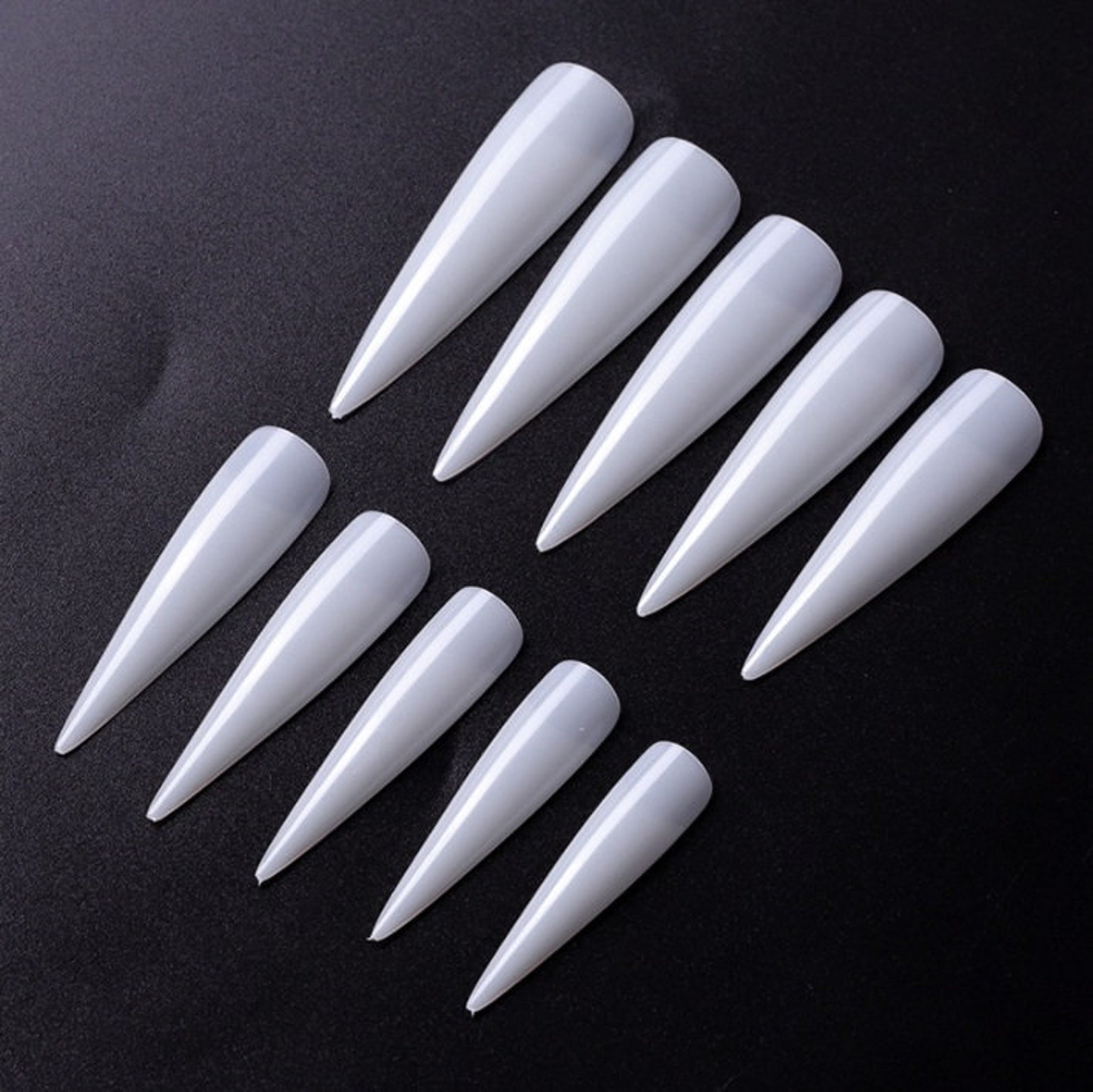 100pcs Long Stiletto Half Cover Nail Tips High Quality Etsy