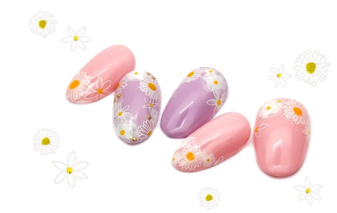 White Daisy Flower Leaf Nail Art Decals Self-adhesive Stickers DIY Nail