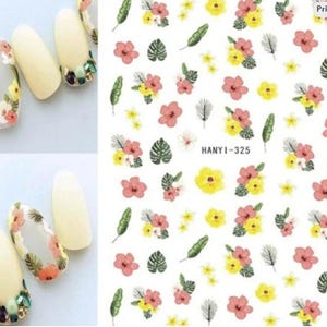 Red Flower Petals Nail Art Decals: Self-Adhesive DIY Stickers